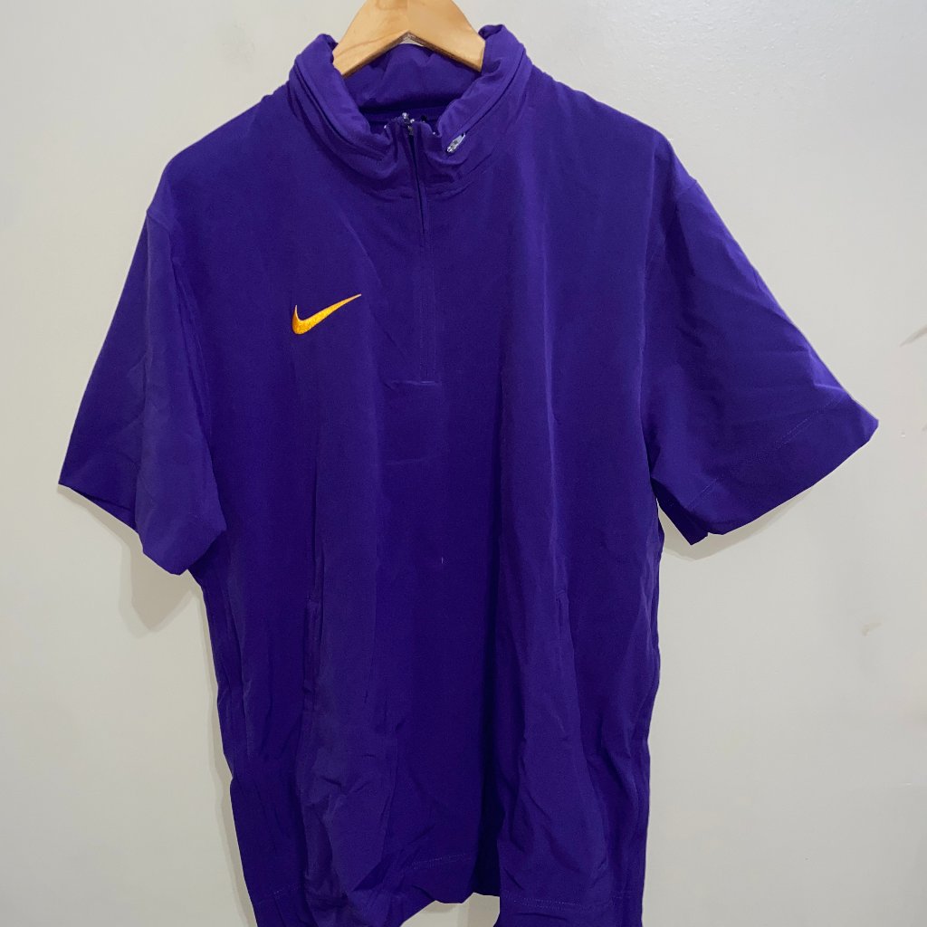 Nike Woven Football Coach Short-Sleeve Jacket Lsu Purple Men's L Dv6755-547 New
